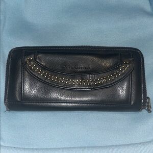 Matt & Nat Vintage Black vegan Leather Wallet with Gold Studs